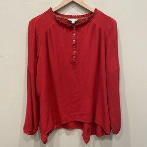 Frye and Co. Women's Red Blouse - Size: XL